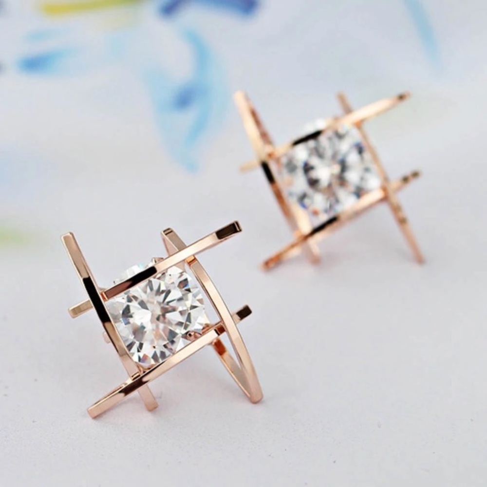 CAGED DIAMOND CZ STUDS!💎💙💎💲FIRM or ➕BUNDLE➕% - Picture 4 of 6